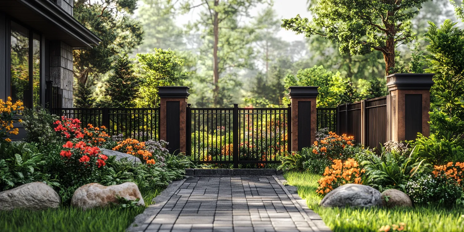 Moderne Gartengestaltung mit Zäunen aus Polen